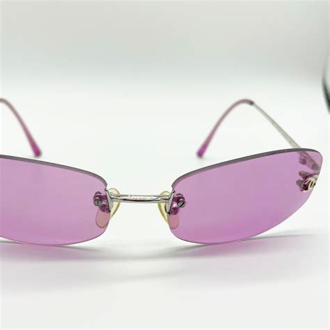 chanel rimless flower sunglasses|Sunglasses .